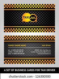 Visiting cards - taxi, vector illustration 10eps