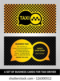 Visiting cards  taxi, vector illustration 10eps