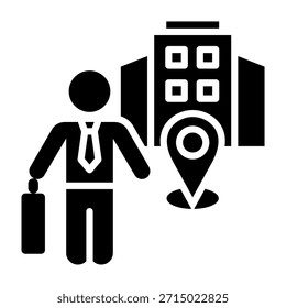 Visiting Icon Glyph Style Vector Illustration