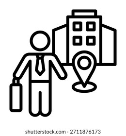 Visiting Icon Line Style Vector Illustration
