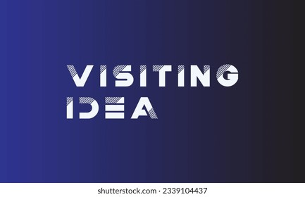 VISITING IDEA WORD - minimales professionelles, kreatives Markenlogo-Design mit blauem Farbverlauf-Hintergrund