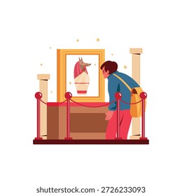 visitar una exposición museística Ilustración vectorial EPS 10 Archivo 	