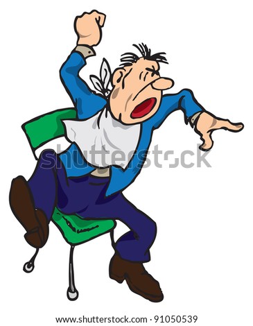 Visiting the restaurant roughly expresses displeasure. Vector illustration.
