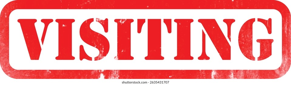 Visitas
Etiqueta engomada del sello de goma rojo Efecto de la textura del grunge