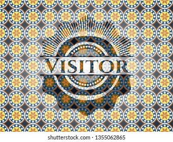 Visitor arabesque emblem background. arabic decoration.