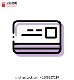 Diseño vectorial de icono de contorno de tarjeta de visitante. Concepto de icono de la piscina. Ilustración vectorial Eps10.