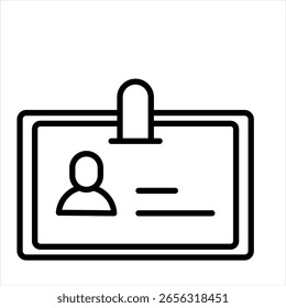 Visitor Card Outline Icon Vector Illustration