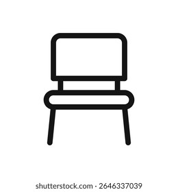 Visitor chair line icon, visiting chair for office and guest vector symbol with editable stroke