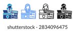 Visitor Check In icon set multiple style collection