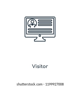 Visitor concept line icon. Linear Visitor concept outline symbol design. This simple element illustration can be used for web and mobile UI/UX.