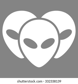 Visitor Heads vector icon. Style is flat white symbol, rounded angles, gray background.
