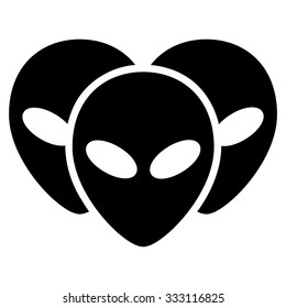 Visitor Heads vector icon. Style is flat black symbol, rounded angles, white background.