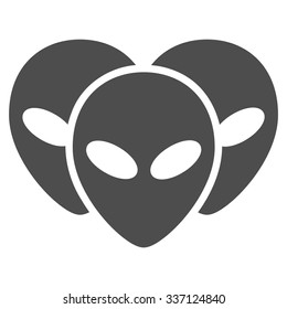 Visitor Heads vector icon. Style is flat gray symbol, rounded angles, white background.