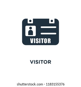 Visitor Icon. Black Filled Vector Illustration. Visitor Symbol On White Background. Can Be Used In Web And Mobile.