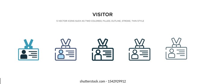 Visitor Icon In Different Style Vector Illustration. Two Color And Black Visitor Vector Icons Designed In Filled, Outline, Line And Stroke Style Can Be Used For Web, Mobile, Ui