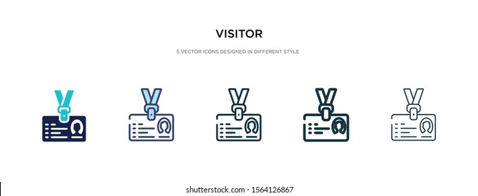 Visitor Icon In Different Style Vector Illustration. Two Colored And Black Visitor Vector Icons Designed In Filled, Outline, Line And Stroke Style Can Be Used For Web, Mobile, Ui