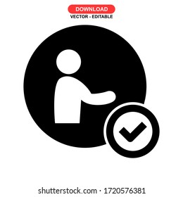 visitor  icon or logo isolated sign symbol vector illustration - high quality black style vector icons
