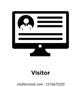 Visitor icon vector isolated on white background, logo concept of Visitor sign on transparent background, filled black symbol