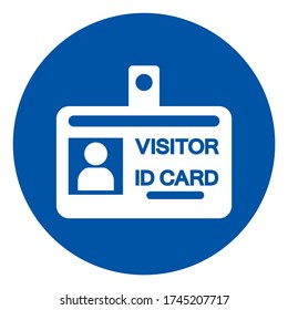 Visitor ID Card Symbol Sign, Vector Illustration, Isolate On White Background Label. EPS10 