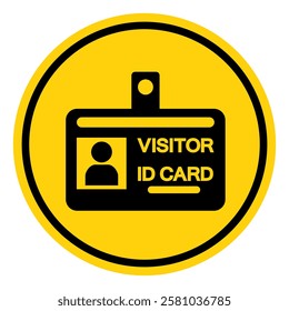 Visitor ID Card Symbol Sign, Vector Illustration, Isolate On White Background Label.EPS10