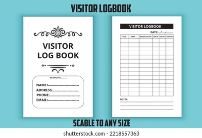 Visitor logbook low content kdp interior design vector template