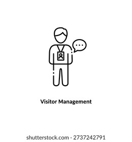 Visitor management icon on white background, perfect for office, security, reception, business, and workplace administration projects.