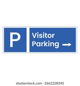 Visitor Parking Sign Indicating Direction