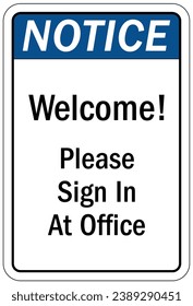 Visitor security entrance sign and labels