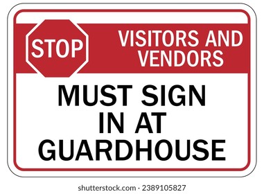 Visitor security sign and labels