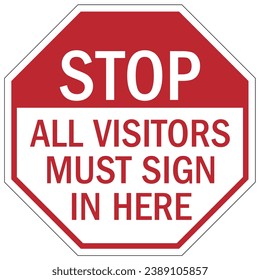 Visitor security sign and labels