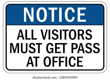 Visitor security sign and labels