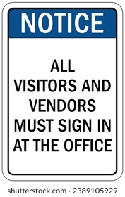 Visitor security sign and labels