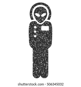 Visitor Skafandr grainy textured icon for overlay watermark stamps. Flat symbol with unclean texture. Dotted vector gray ink rubber seal stamp with grunge design on a white background.