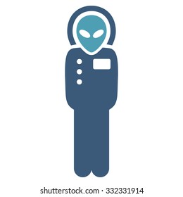 Visitor Skafandr vector icon. Style is flat bicolor cyan and blue symbol, rounded angles, white background.