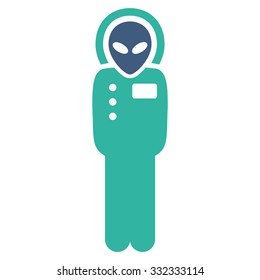 Visitor Skafandr vector icon. Style is flat bicolor cobalt and cyan symbol, rounded angles, white background.