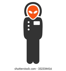 Visitor Skafandr vector icon. Style is flat bicolor orange and gray symbol, rounded angles, white background.
