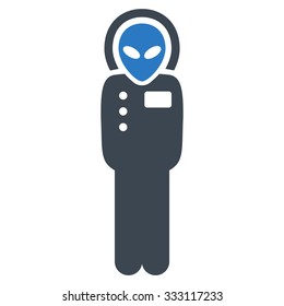 Visitor Skafandr vector icon. Style is flat bicolor smooth blue symbol, rounded angles, white background.
