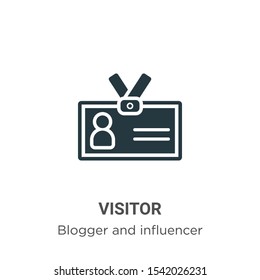 Visitor Vector Icon On White Background. Flat Vector Visitor Icon Symbol Sign From Modern Blogger And Influencer Collection For Mobile Concept And Web Apps Design.