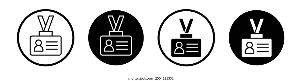 Visitor vector icon set black filled and outlined style.