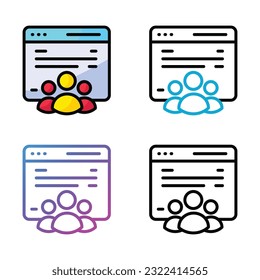 Visitor web icon design in four variation color