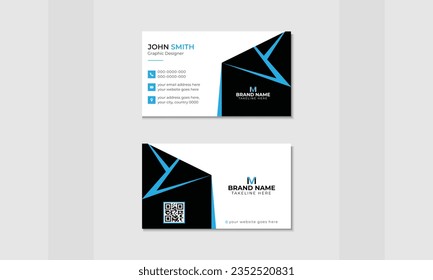 Plantilla de tarjeta de visitante en formato vectorial para uso profesional y personal. Diseño de una tarjeta de visita actual y sencilla en formato de tarjeta moderno con el logotipo de la empresa.