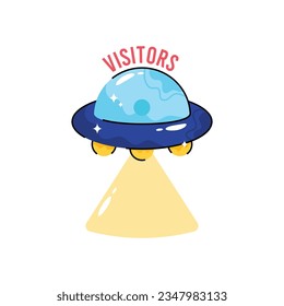 Visitors doodle vector outline Sticker. EPS 10 file