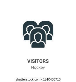 Visitors glyph icon vector on white background. Flat vector visitors icon symbol sign from modern hockey collection for mobile concept and web apps design.