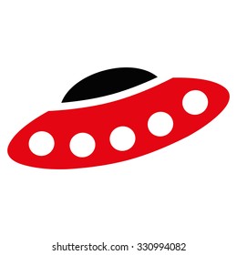 Visitors Spaceship vector icon. Style is flat symbol, rounded angles, white background.