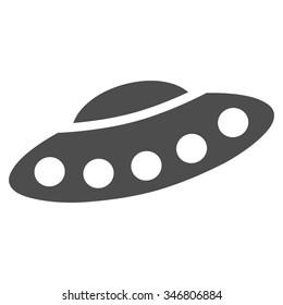 Visitors Spaceship vector icon. Style is flat gray symbol, rounded angles, white background.
