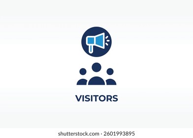 VISITORS vector, icon or logo sign isolated symbol illustration