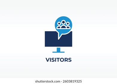 VISITORS vector, icon or logo sign isolated symbol illustration
