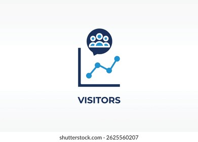 VISITORS vector, icon or logo sign isolated symbol illustration