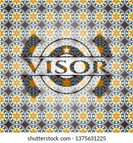 Visor arabesque style badge. arabic decoration.