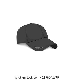 Visor cap in black color design for hat product template design